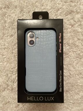 Hello Lux Blue Croc Phone Case for iPhone 16 Plus Brand New in Box